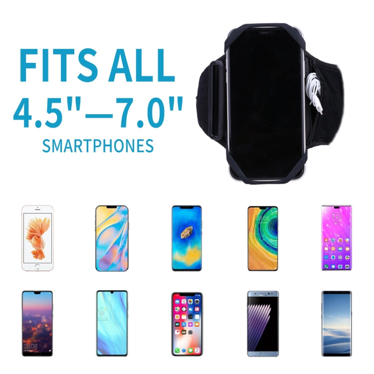 For 4.5-7 inch Phone Zipper Pocket Removable Rotating Arm Belt Bag Running Riding Phone Case
