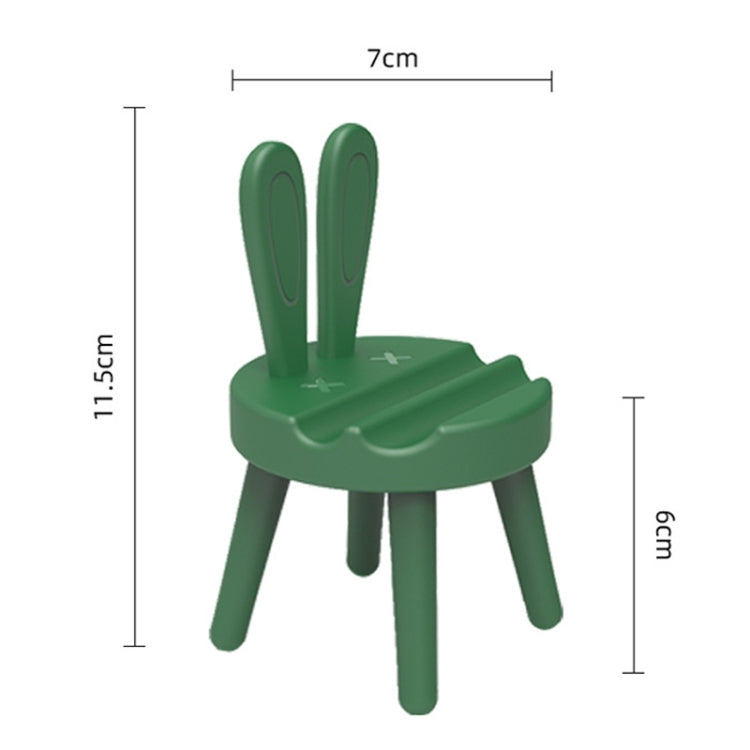 Cartoon Chair Shape Desktop Mobile Phone Holder Cute Mini Universal Phone Rack, Rabbit(Pink), Rabbit(Green)