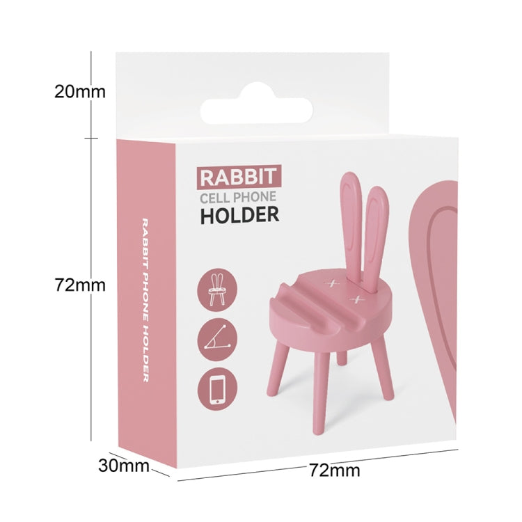 Cartoon Chair Shape Desktop Mobile Phone Holder Cute Mini Universal Phone Rack, Rabbit(Pink), Rabbit(Green)