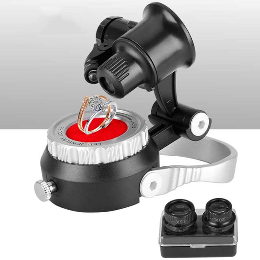TH-519  15X 20X 25X  LED Light Magnifier with Metal Base for Jewelry Review Watch