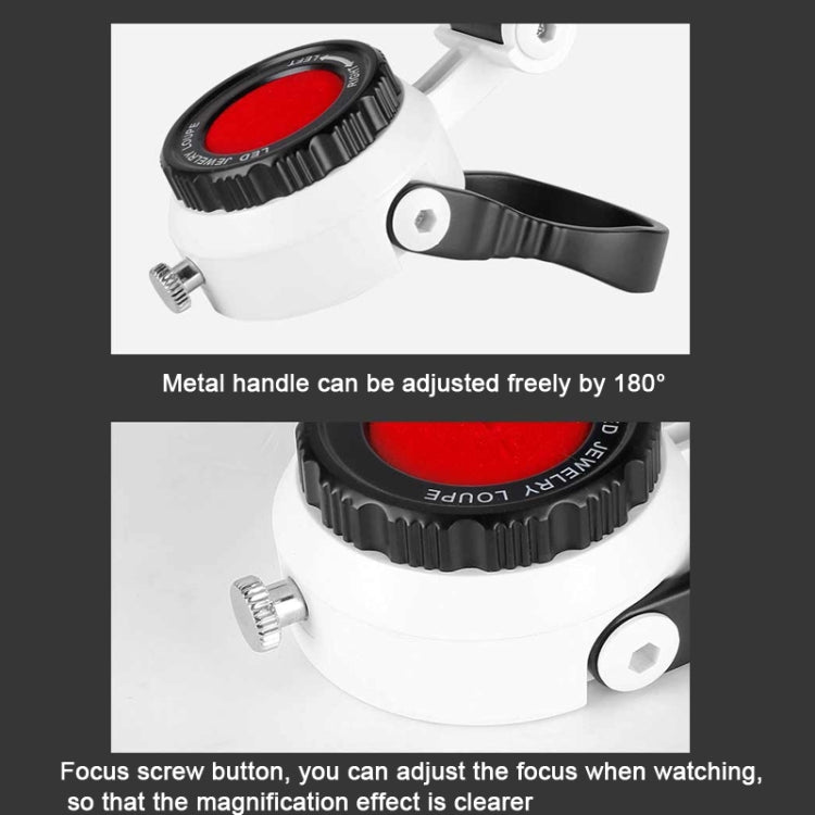 TH-519 15X 20X 25X LED Light Magnifier with Metal Base for Jewelry Review Watch