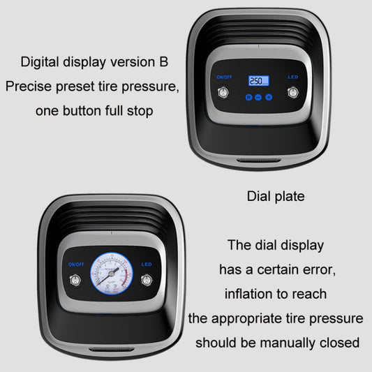 12V Metal Cylinder Smart Digital Display Portable Mini Tire Pump, No. 30 Manual Shutdown