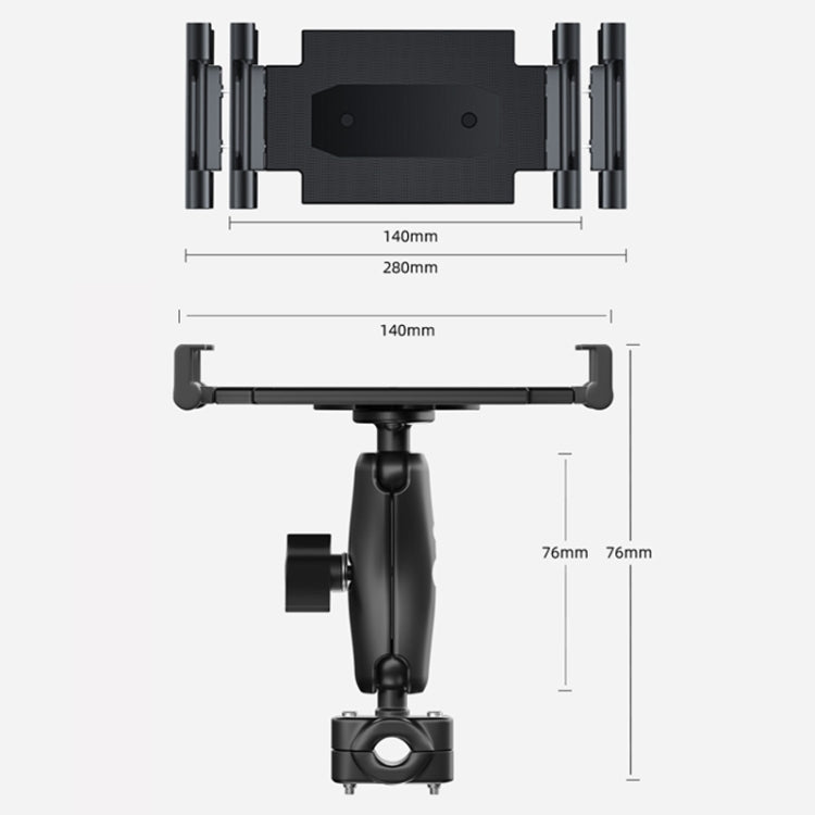 Car Rear Seat Folding Stretchable Headrest Tablet Bracket, Metal Clamp Arm