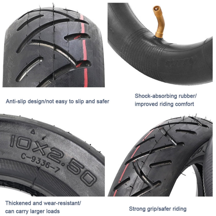 10 X 2.5 Inflatable Inner Tire + Outer Tire Kit For Ninebot MAX G30 10-Inch Scooter, For Ninebot MAX G30