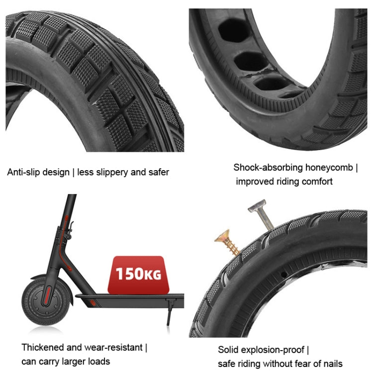 Pour trottinette Xiaomi M365 Series, pneu plein en nid d'abeille 8,5 x 2,0 pouces, pneu en caoutchouc gonflable antidéflagrant, 8,5 x 2,0 pouces