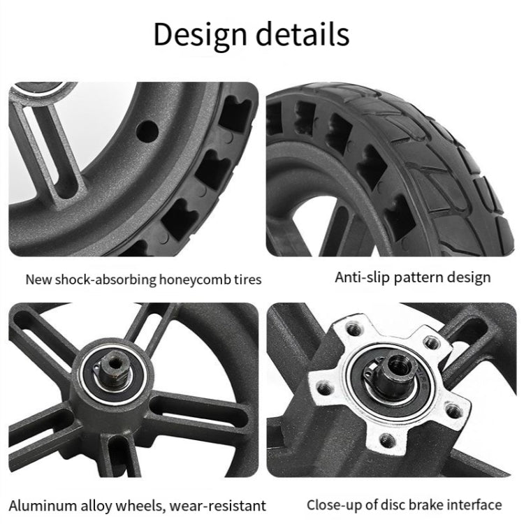 Pour trottinette électrique Xiaomi M365 Roue arrière 8,5 pouces Pneu plein alvéolé amortissant avec moyeu, 8,5 pouces