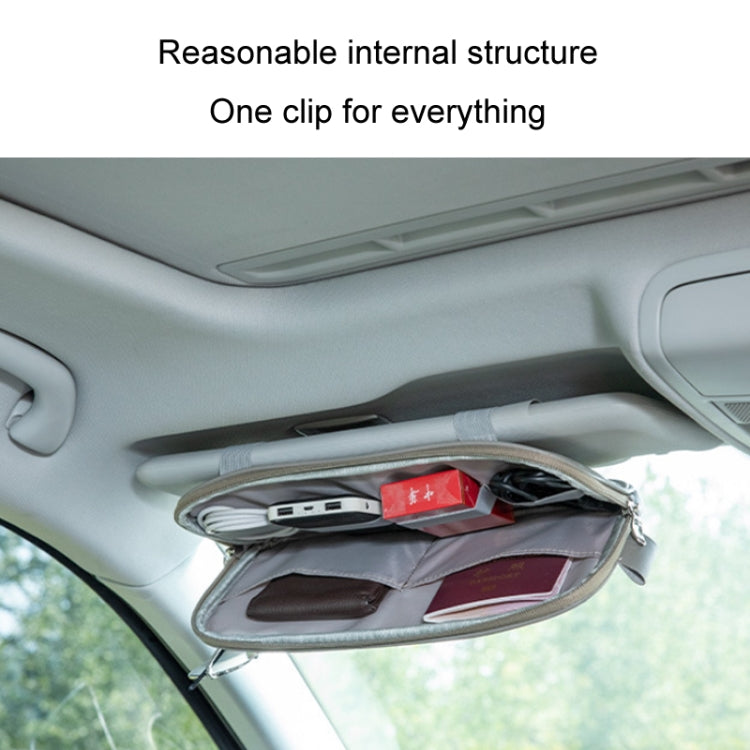 Car Driver License Storage Bag Sun Visor Sunglasses Card Holder, Beige, Black, Brown