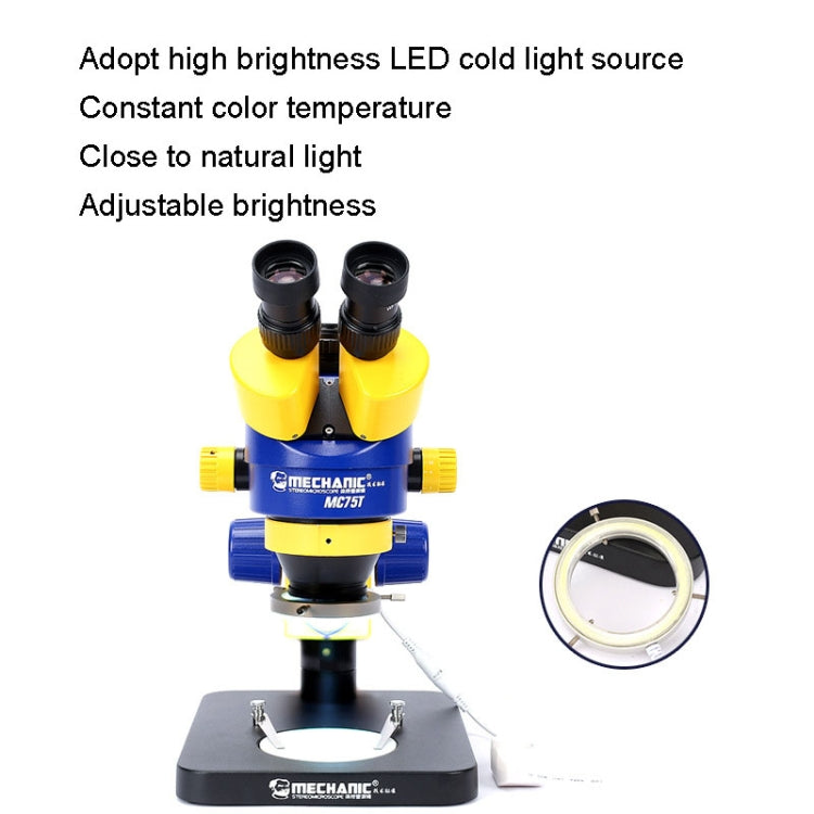 Trinocular Stereo Microscope Industrial Grade Can Connect To HD Display, MECHANIC MC-75TB1, MECHANIC MC-75TimatX