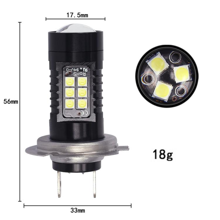 1pair Automotive High-power LED White Light Fog Lamp, H7