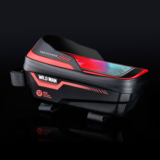 WILD MAN ES12 1L Sac de cadre de vélo de montagne Sacoche de téléphone étanche pour vélo, ES12 (Gris), ES12 (Bleu), ES12 (Noir), ES12 (Rouge)