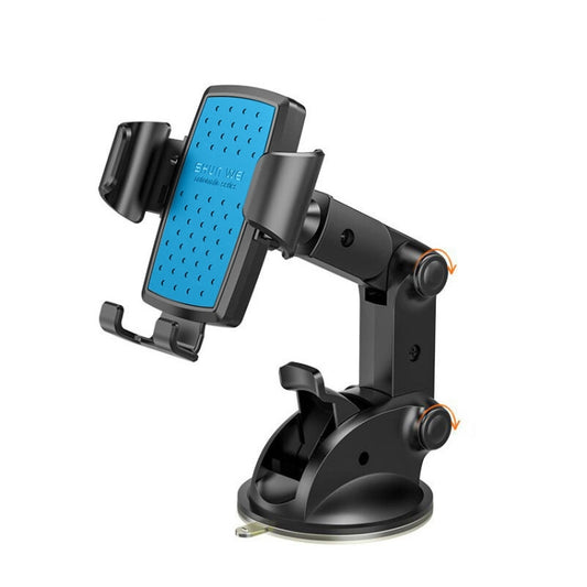 Support de téléphone de voiture SHUNWEI SD-1132B à ventouse + grille d'aération avec détection de gravité