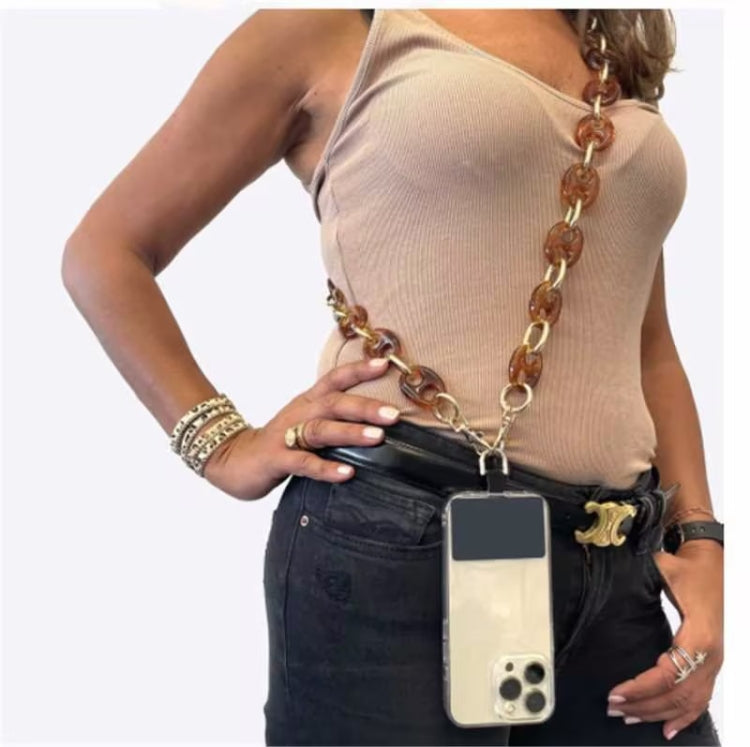 Retro Mobile Phone Chain Lanyard Tortoiseshell Acrylic Resin Bag Chain with Spacer, L205-3HS-40cm, L205-3HS -60cm, L205-3HS-120cm, L205-2HS-40cm, L205-2HS -60cm, L205-2HS-100cm, L205-LS-40cm, L205-LS-60cm, L205-LS-100cm