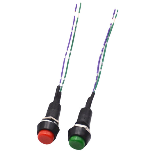 2pcs Car Modification Horn Switch Universal Button Modification Small Switch, Red Button, Green Button
