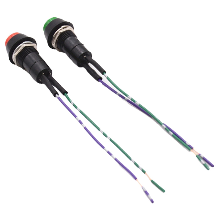 2pcs Car Modification Horn Switch Universal Button Modification Small Switch, Red Button, Green Button