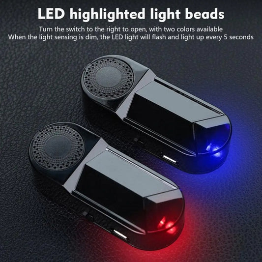 Car Solar Anti-Theft Alarm LED Warning Light With Aromatherapy