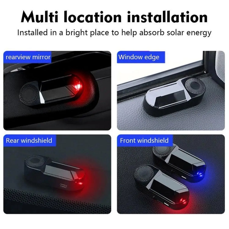 Car Solar Anti-Theft Alarm LED Warning Light With Aromatherapy