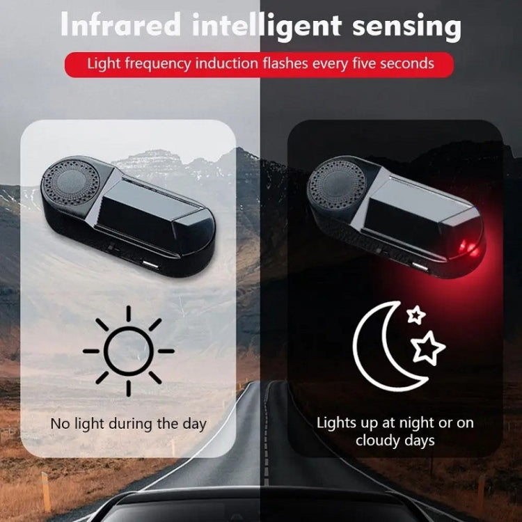 Car Solar Anti-Theft Alarm LED Warning Light With Aromatherapy