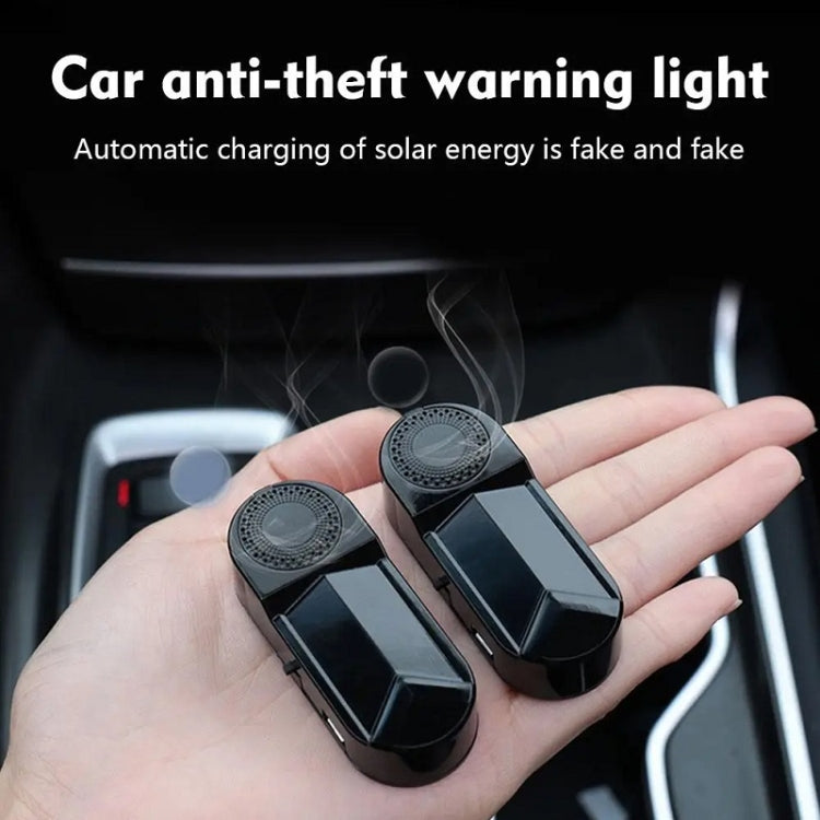 Car Solar Anti-Theft Alarm LED Warning Light With Aromatherapy