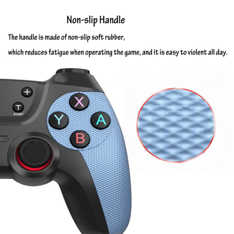 For Switch Pro / PC / Android Wireless Bluetooth Game Controller With Wake-Up Vibration, Blue, Elegant Silver, Elegant White