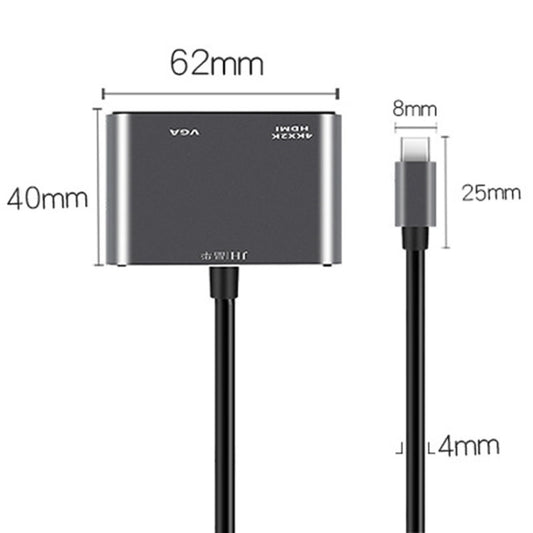 JINGHUA Z321 Multifunctional HUB Docking Station Converter, Type-C To HDMI+VGA, Type-C To HDMI+PD+USB