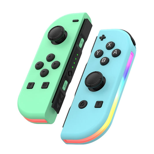JOY-02 Gaming linker und rechter Griff mit RGB-Beleuchtung Body-Sense-Bluetooth-Gamepad für Switch / Switch OLED / Switch Pro / Switch Lite / Switch Joycon, Blau Rot, Grün Blau, Weiß