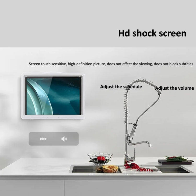 Waterproof Shower Tablet Holder Case Bathroom Kitchen Wall Mount Storage Box For IPad, Tablet Black, Tablet White