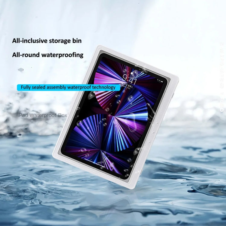Waterproof Shower Tablet Holder Case Bathroom Kitchen Wall Mount Storage Box For IPad, Tablet Black, Tablet White