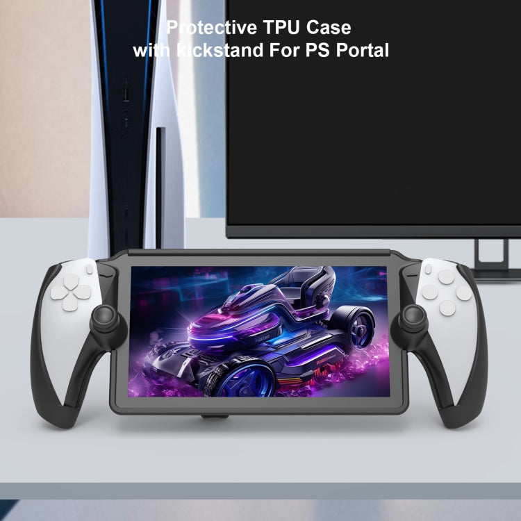 For PlayStation Portal Handle JYS TPU Protective Case With Stand, With Stand(Black), With Stand(White)