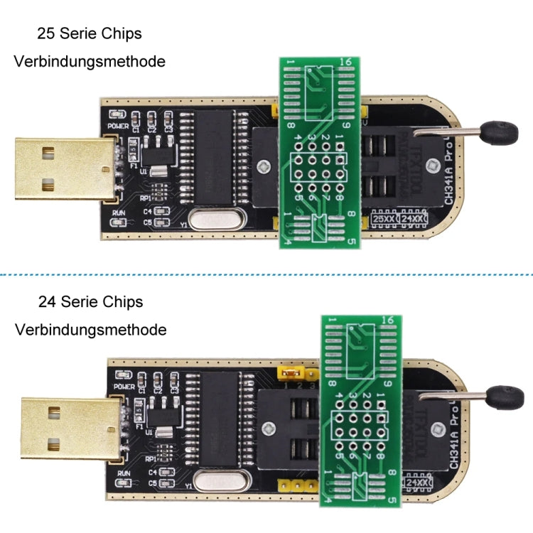 Programmer Module USB Motherboard Routing Liquid Crystals Disassembly Free SOP8 Test Tool, CH341A, Test Clip With 1 Board+CH341A, Test Clip With 2 Board+CH341A