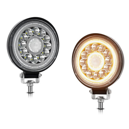 4 Inch Round Mixed Luminous Double-Circle Angel Eye Work Light, D0102