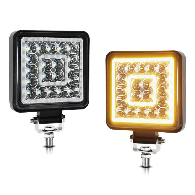 4 Inch Square Mixed Light Double-Circle Angel Eye Work Light, D0103