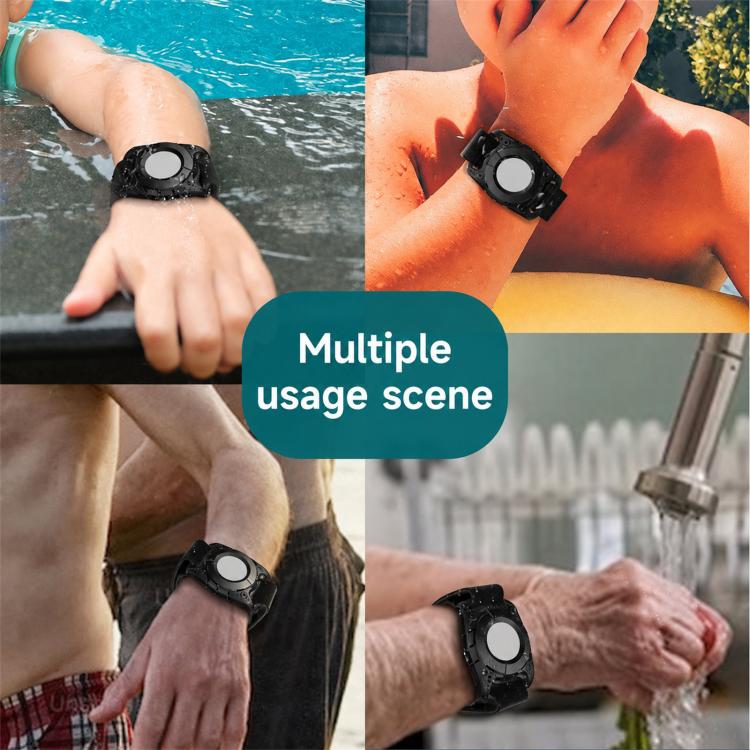 Pour bracelet de montre AirTag 2e génération / AirTag 1re génération, étui étanche IP67 avec bracelet à coller