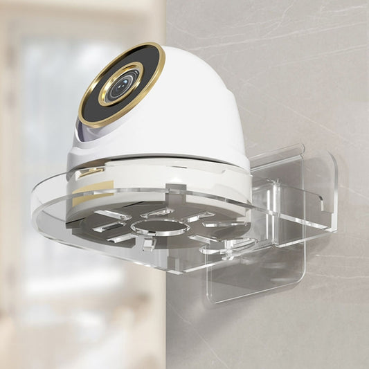 Traceless Wall Mounted Camera Bracket Home No-Punch Surveillance Rack Router Shelf, Transparent