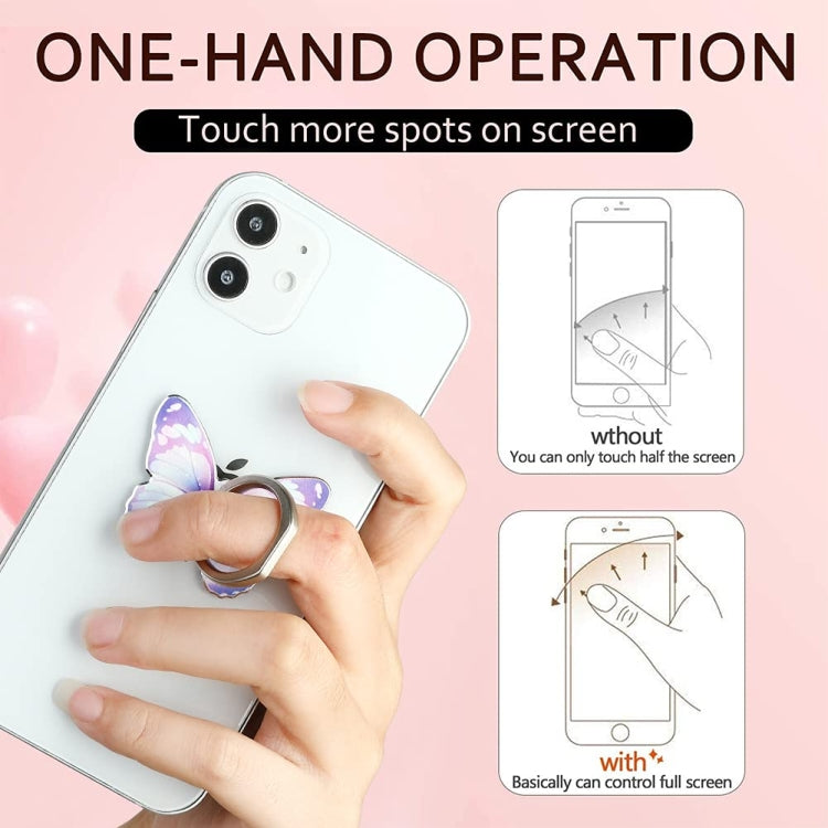 Cute Cartoon Butterfly Multifunctional Finger Ring Cell Phone Holder 360 Degree Rotating Universal Phone Ring Stand, Pale Pink, Green, Pink, Blue, Purple