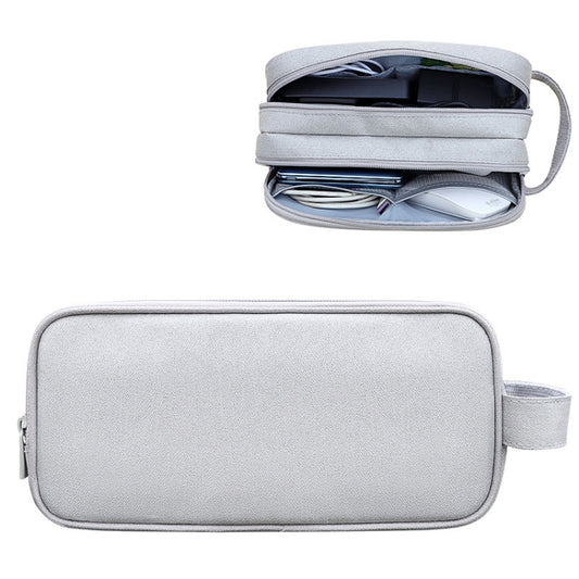 SM09 Double-layer Large Capacity Digital Accessories Storage Bag, Gray, Black, Navy Blue, Dark Gray