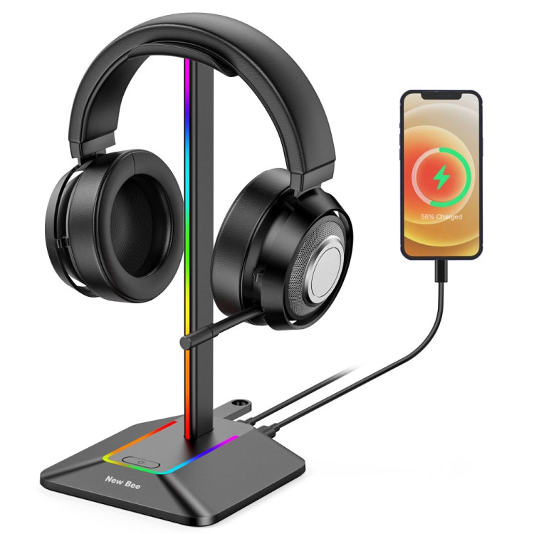 New Bee Dual Output Colorful Headset Display Rack HUB Expansion Headphone Holder