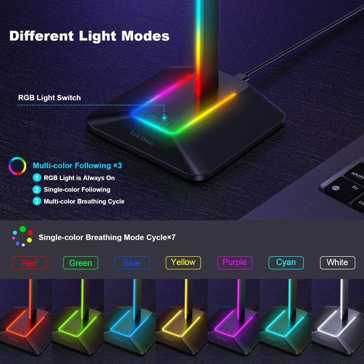 New Bee Dual Output Colorful Headset Display Rack HUB Expansion Headphone Holder