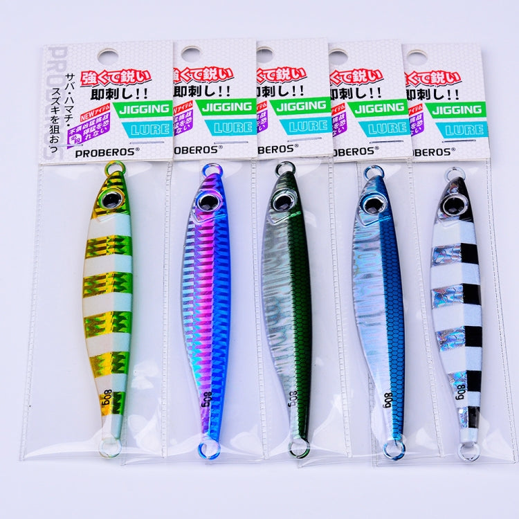 PROBEROS LF121 Leurre de pêche en mer rapide à coulée rapide avec plaque de fer, 14g, 21g, 28g, 40g, 60g, 80g
