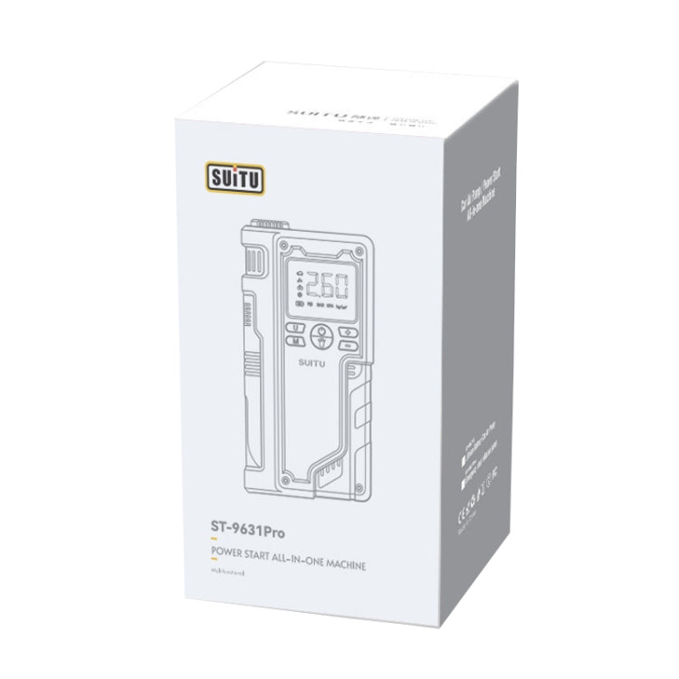 SUITU ST-9631 8 pièces/ensemble, pompe gonflable de démarrage d'urgence pour batterie de voiture portable, clip ordinaire