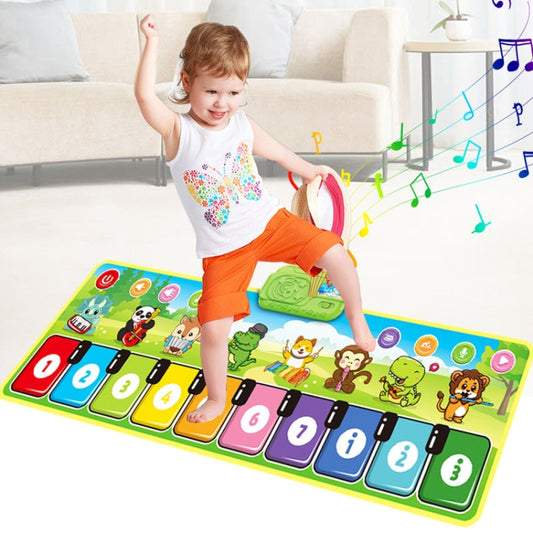 Children Piano Mat Footsteps Music Dancing Blanket Parent-Child Multifunctional Game Blanket, 110x36cm