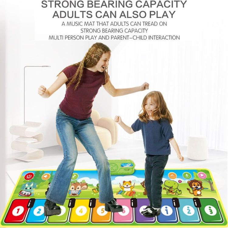 Children Piano Mat Footsteps Music Dancing Blanket Parent-Child Multifunctional Game Blanket, 110x36cm