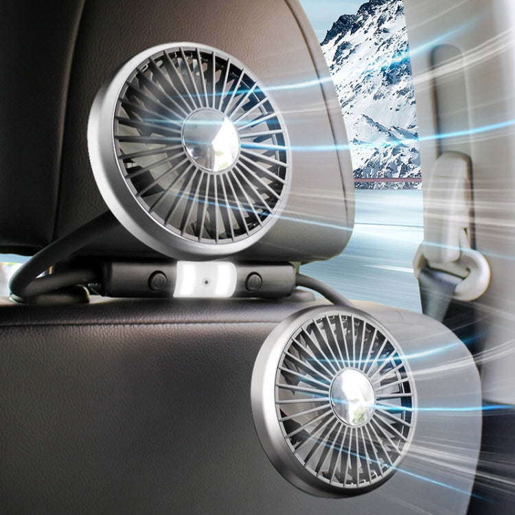 Ventilateur de siège de voiture à double tête avec lumière, F310