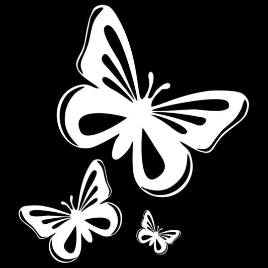 3pcs /Set Butterfly Hollow Car Scratch Decorative Fuel Tank Cap Sticker