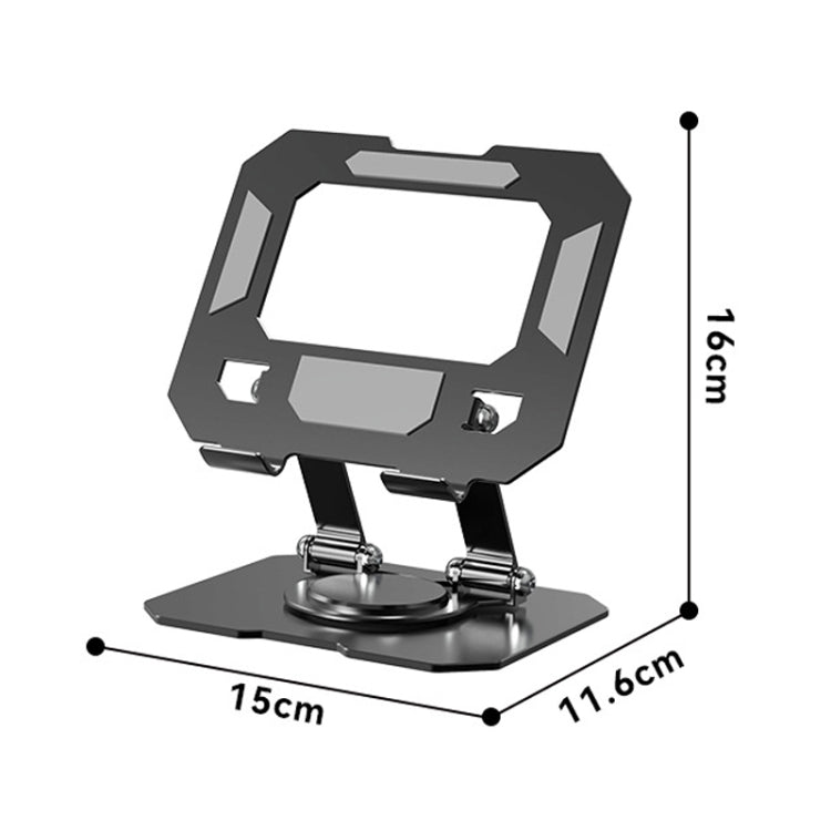 Soporte de metal para tableta con refrigeración, base giratoria y ajustable, JS-258 plateado, JS-258 negro