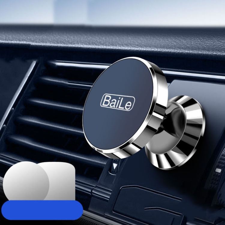 Support magnétique de téléphone pour voiture BaiLe, support de navigation fixe universel pour tableau de bord, autocollant argenté, autocollant noir, boucle argentée, boucle noire