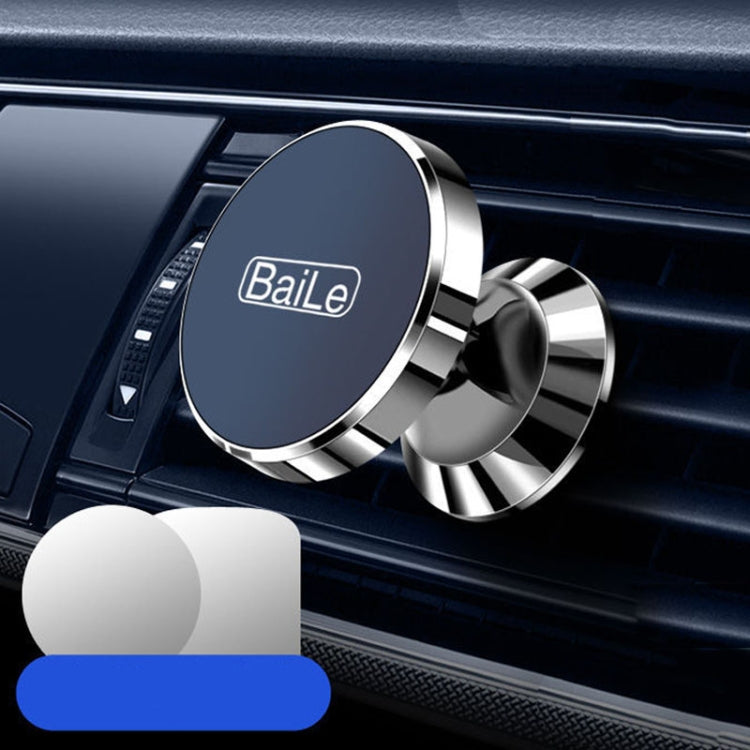 BaiLe Magnetic Car Phone Holder Universal Car Dashboard Fixed Navigation Bracket, Sticker Black, Buckle Silver, Buckle Black