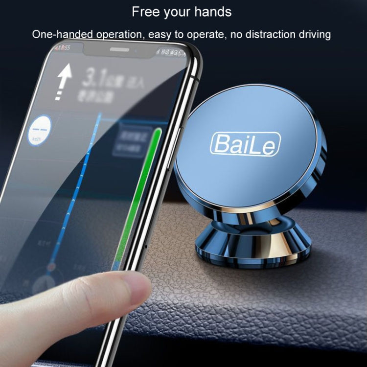 BaiLe Magnetic Car Phone Holder Universal Car Dashboard Fixed Navigation Bracket, Sticker Black, Buckle Silver, Buckle Black