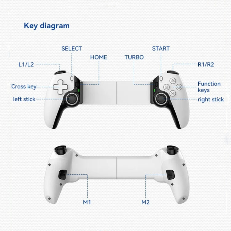 D9 Wireless Phone Stretching Game Controller For Switch / PS3 / PS4, Black, White, Blue, Red