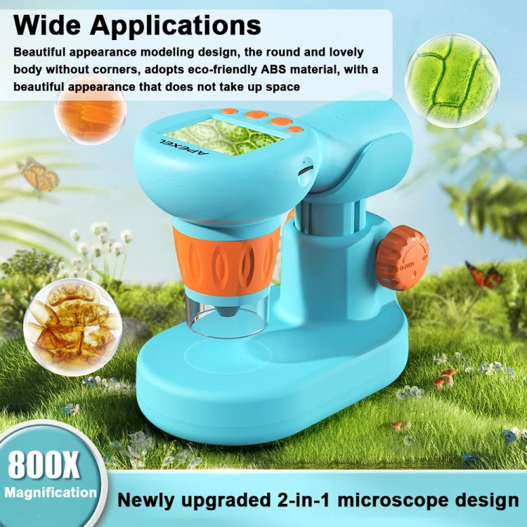 APEXEL MS201 800x 2.0-inch IPS Screen Kids Microscope Supports Taking Photos and Videos