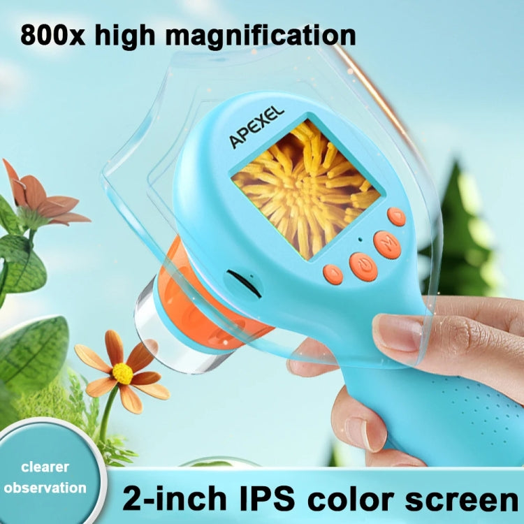 APEXEL MS201 800x 2.0-inch IPS Screen Kids Microscope Supports Taking Photos and Videos